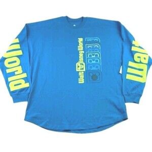 Disney Walt Disney World  Shirt Sz XXL Spirit Jersey Puff Logo Blue Slime Green